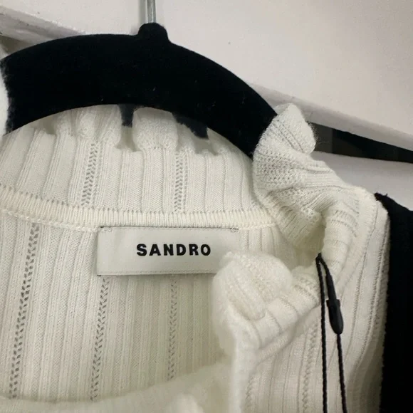 Sandro Ora pinafore turtle neck overlay dress